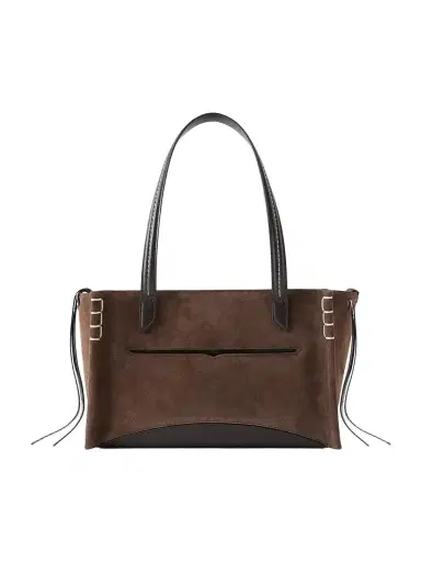 JW Anderson Loafer Cabas Leather-trimmed Suede Tote | Thumbnail 1 JW Anderson Loafer Cabas Leather-trimmed Suede Tote | Thumbnail 1