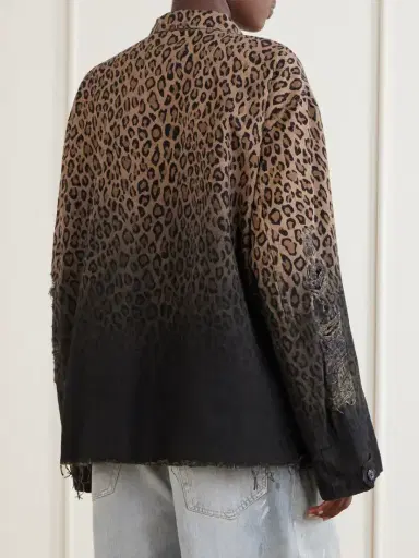 R13 Abu Distressed Leopard-print Cotton Jacket | Thumbnail 3
