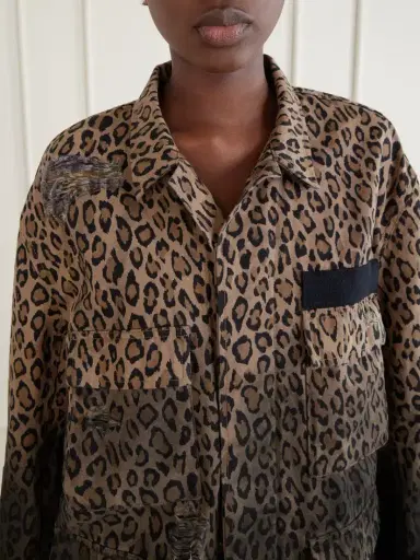 R13 Abu Distressed Leopard-print Cotton Jacket | Thumbnail 4
