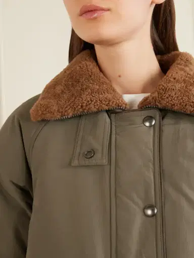 Brunello Cucinelli Shearling-trimmed Padded Cotton-blend Down Jacket | Thumbnail 4 Brunello Cucinelli Shearling-trimmed Padded Cotton-blend Down Jacket | Thumbnail 4