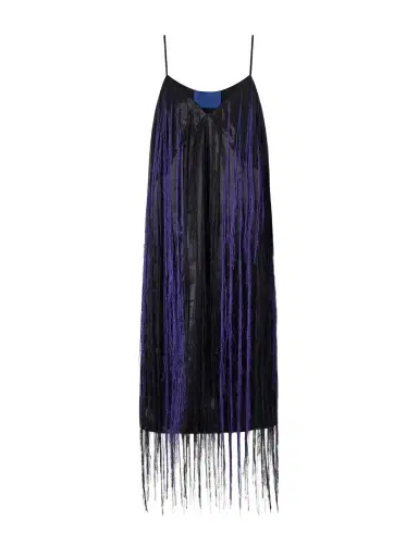 Sharon Wauchob Katia Fringed Satin-twill Midi Dress | Thumbnail 1 Sharon Wauchob Katia Fringed Satin-twill Midi Dress | Thumbnail 1