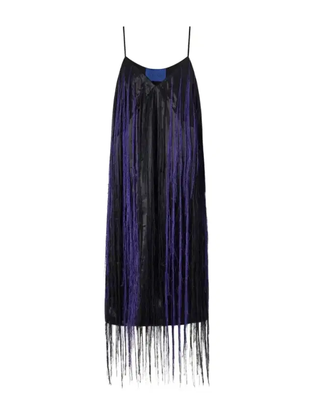 Sharon Wauchob Katia Fringed Satin-twill Midi Dress