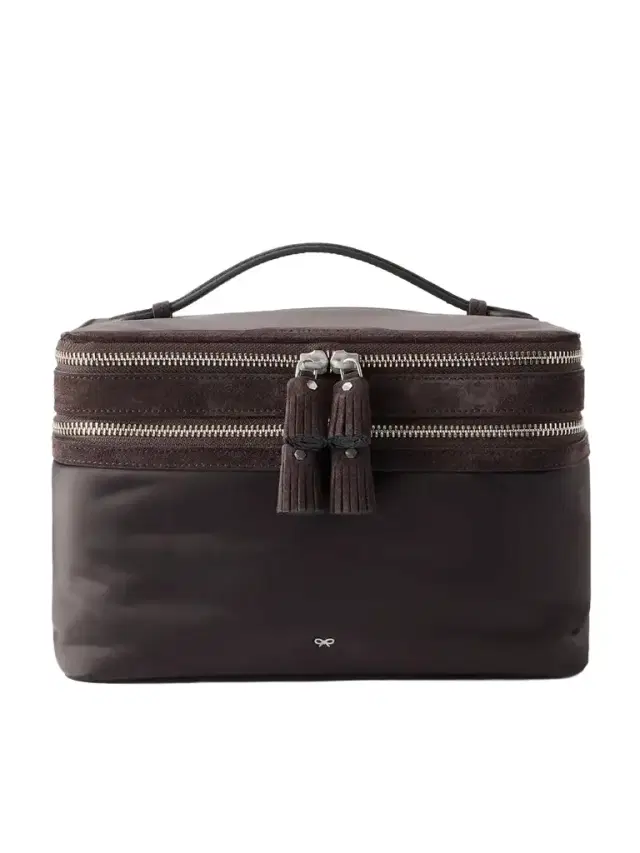 Anya Hindmarch Suede-trimmed Shell Vanity Case