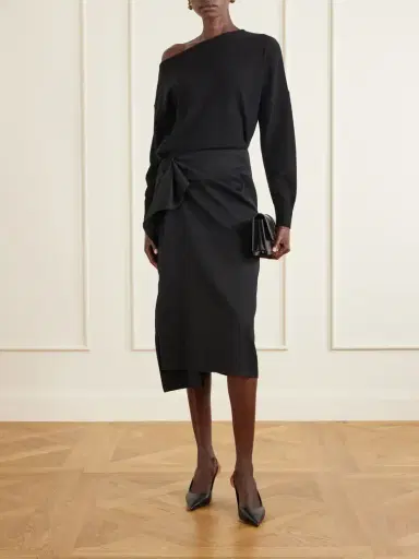 Lanvin Asymmetric Wool Midi Skirt | Thumbnail 2 Lanvin Asymmetric Wool Midi Skirt | Thumbnail 2