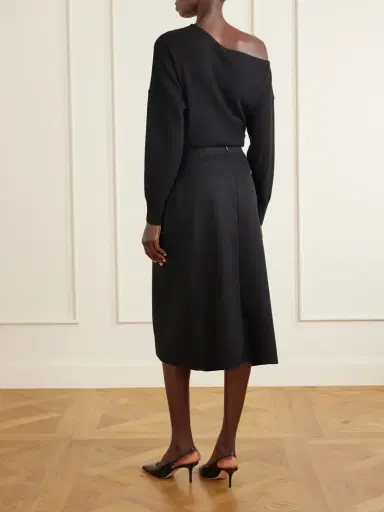 Lanvin Asymmetric Wool Midi Skirt | Thumbnail 3 Lanvin Asymmetric Wool Midi Skirt | Thumbnail 3