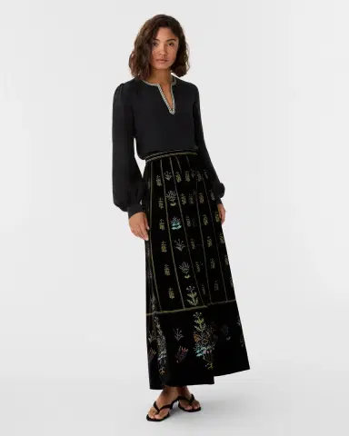 Emporio Sirenuse Camille Skirt with Agra Embroidery | Thumbnail 2