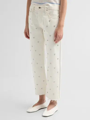 RE/DONE Women's Beau Embellished Boyfriend Jeans | Thumbnail 4