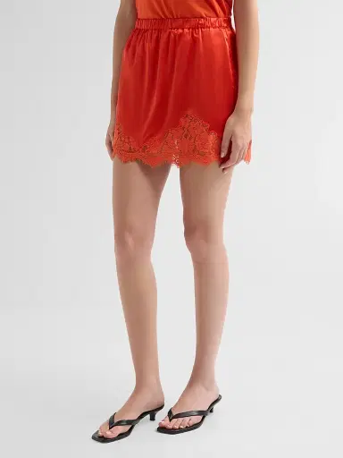 RE/DONE Women's Alexis Silk-Blend Lace Slip Mini Skirt | Thumbnail 4