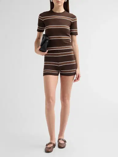 SEROYA Women's Ry Knit Top - Bosun Brown Stripe | Thumbnail 2