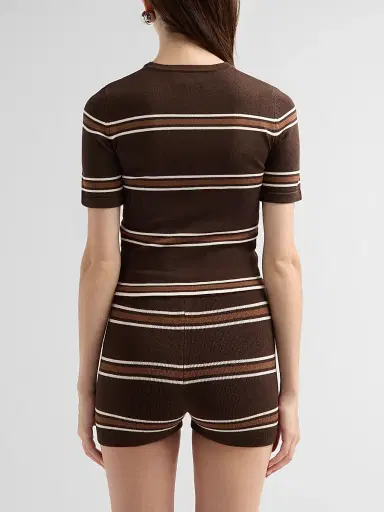 SEROYA Women's Ry Knit Top - Bosun Brown Stripe | Thumbnail 3