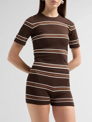 SEROYA Women's Ry Knit Top - Bosun Brown Stripe | Thumbnail 4