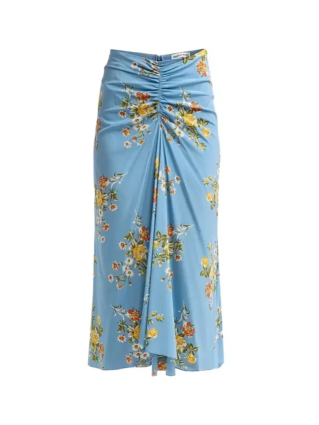 Women's Limani Silk-Blend Midi Skirt - Blue River Multi