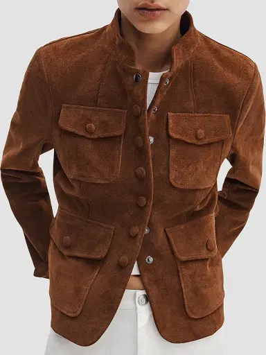 rag & bone Women's Mercer Suede Blazer - Brown - Size 12 | Thumbnail 4 rag & bone Women's Mercer Suede Blazer - Brown - Size 12 | Thumbnail 4