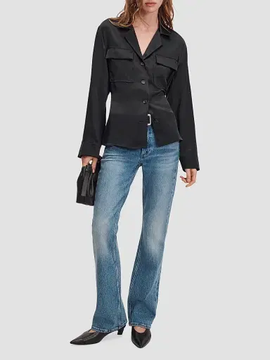 rag & bone Women's Sonny Silk Blouse - Black - Size XL | Thumbnail 2