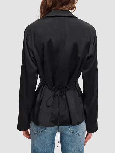 rag & bone Women's Sonny Silk Blouse - Black - Size XL | Thumbnail 3