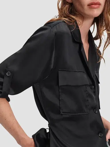 rag & bone Women's Sonny Silk Blouse - Black - Size XL | Thumbnail 6