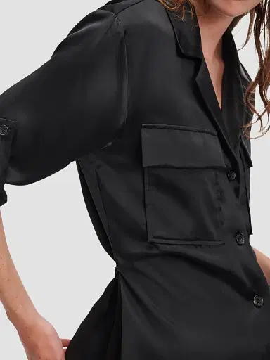 rag & bone Women's Sonny Silk Blouse - Black - Size XL | Thumbnail 7