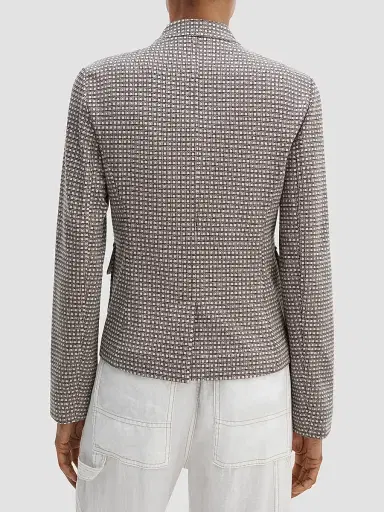 rag & bone Women's Mercer Ponte Blazer - Black Plaid - Size 16 | Thumbnail 3