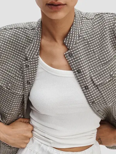 rag & bone Women's Mercer Ponte Blazer - Black Plaid - Size 16 | Thumbnail 5