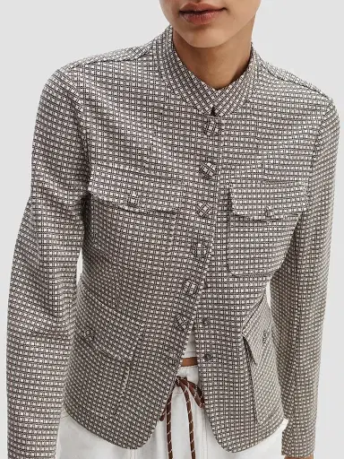 rag & bone Women's Mercer Ponte Blazer - Black Plaid - Size 16 | Thumbnail 6