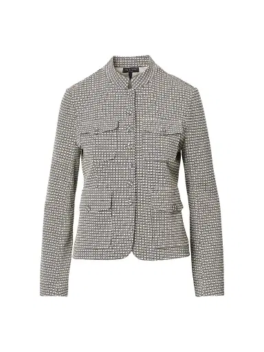 rag & bone Women's Mercer Ponte Blazer - Black Plaid - Size 16 | Thumbnail 1