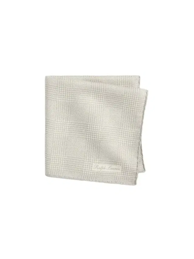 Ralph Lauren Purple Label Men's Cashmere-Silk Glen Plaid Pocket Square - Pearl Grey