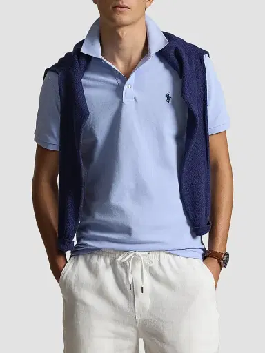 Polo Ralph Lauren Men's Classic-Fit Stretch-Cotton Polo Shirt - Pebble Blue | Thumbnail 4