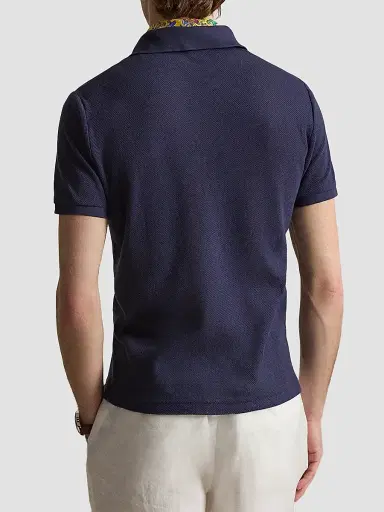 Polo Ralph Lauren Men's Cotton Pointelle Polo Shirt - Newport Navy | Thumbnail 3