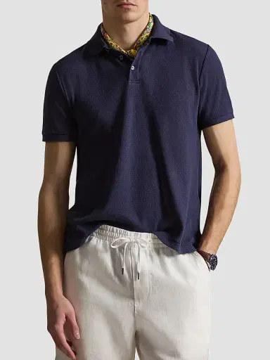 Polo Ralph Lauren Men's Cotton Pointelle Polo Shirt | Thumbnail 4