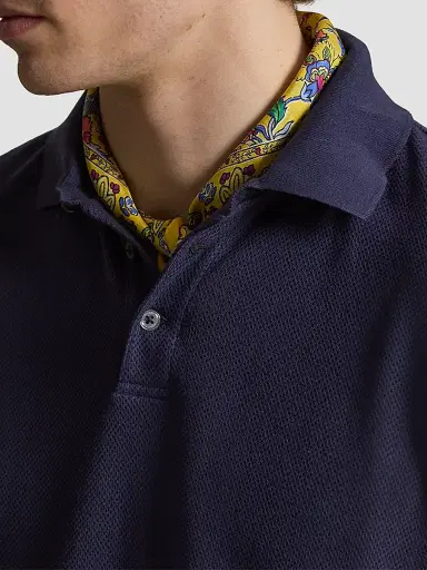 Polo Ralph Lauren Men's Cotton Pointelle Polo Shirt - Newport Navy | Thumbnail 5