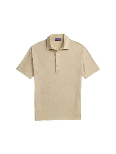 Ralph Lauren Purple Label Men's Linen-Jersey Short-Sleeve Polo Shirt - Champagne - Size XXL | Thumbnail 1 Ralph Lauren Purple Label Men's Linen-Jersey Short-Sleeve Polo Shirt - Champagne - Size XXL | Thumbnail 1