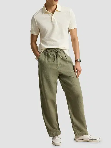 Polo Ralph Lauren Men's Cotton Pointelle Polo Shirt - Pale Cream | Thumbnail 2