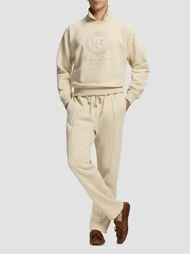 Ralph Lauren Purple Label Men's Cotton-Cashmere Polo Sweatshirt - Limestone | Thumbnail 2 Ralph Lauren Purple Label Men's Cotton-Cashmere Polo Sweatshirt - Limestone | Thumbnail 2