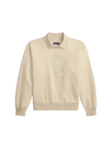 Ralph Lauren Purple Label Men's Cotton-Cashmere Polo Sweatshirt - Limestone | Thumbnail 1 Ralph Lauren Purple Label Men's Cotton-Cashmere Polo Sweatshirt - Limestone | Thumbnail 1