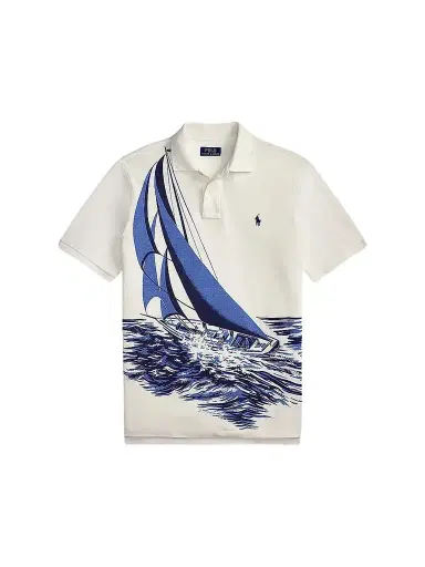 Polo Ralph Lauren Men's Sailboat-Print Mesh Polo Shirt | Thumbnail 1