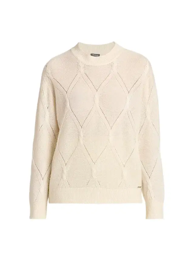 Kiton Women's Pointelle Cable-Knit Cashmere-Silk Sweater - Cream White