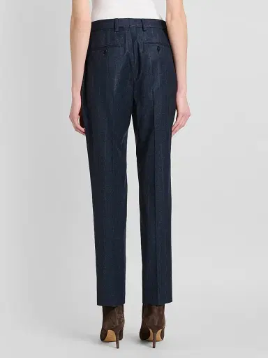 Kiton Women's Jogger Stretch Wool Trousers - Blue - Size 10 | Thumbnail 3