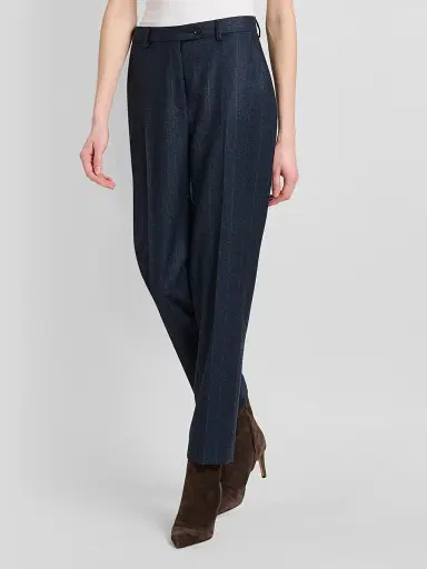 Kiton Women's Jogger Stretch Wool Trousers - Blue - Size 10 | Thumbnail 4