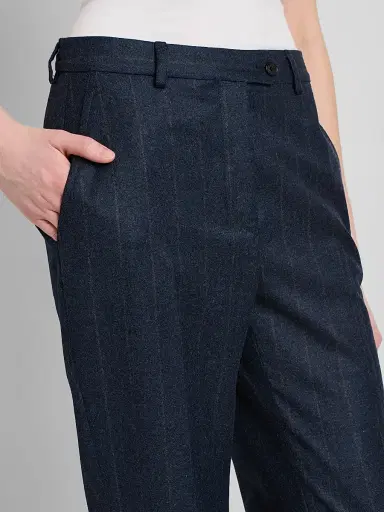 Kiton Women's Jogger Stretch Wool Trousers - Blue - Size 10 | Thumbnail 5