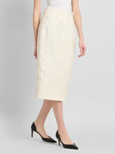 Kiton Women's Sequined Pencil Midi Skirt | Thumbnail 4 Kiton Women's Sequined Pencil Midi Skirt | Thumbnail 4