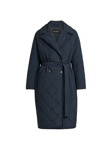 Kiton Women's Quilted Belted Trench Coat - Blue | Thumbnail 1 Kiton Women's Quilted Belted Trench Coat - Blue | Thumbnail 1