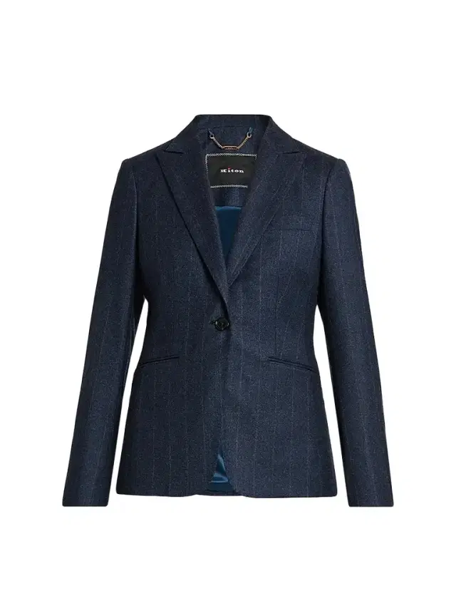 Kiton Women's Pinstriped Wool-Cashmere Blazer - Blue