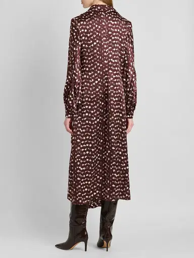 Kiton Women's Printed Silk Midi Shirtdress - Bordeaux - Size 12 | Thumbnail 3 Kiton Women's Printed Silk Midi Shirtdress - Bordeaux - Size 12 | Thumbnail 3