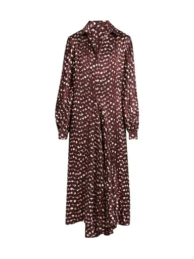 Kiton Women's Printed Silk Midi Shirtdress - Bordeaux - Size 12 | Thumbnail 1 Kiton Women's Printed Silk Midi Shirtdress - Bordeaux - Size 12 | Thumbnail 1