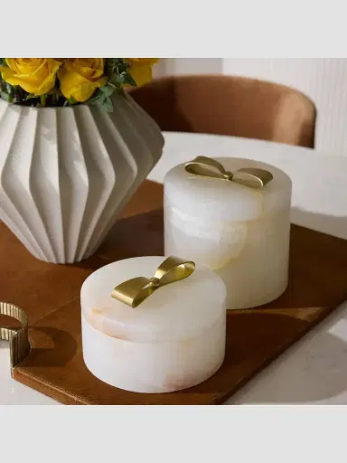 Arteriors Monet Small Container - White | Thumbnail 2 Arteriors Monet Small Container - White | Thumbnail 2