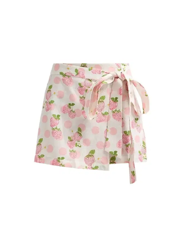 Verandah Women's Bejewelled Wrap Mini Skirt - Blush Berries