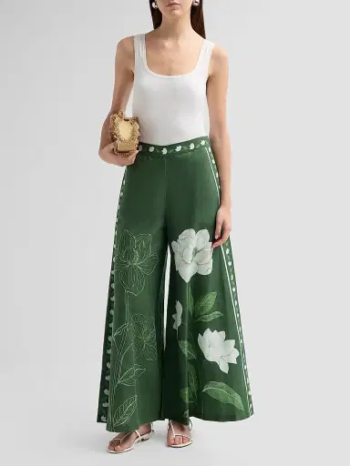 VERANDAH Women's Bejewelled Magnolia Flared Pants | Thumbnail 2 VERANDAH Women's Bejewelled Magnolia Flared Pants | Thumbnail 2