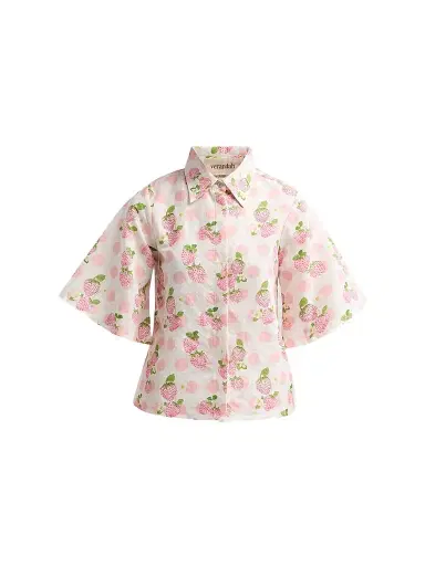 VERANDAH Women's Bejewelled Crop Shirt - Blush Berries - Size XL | Thumbnail 1