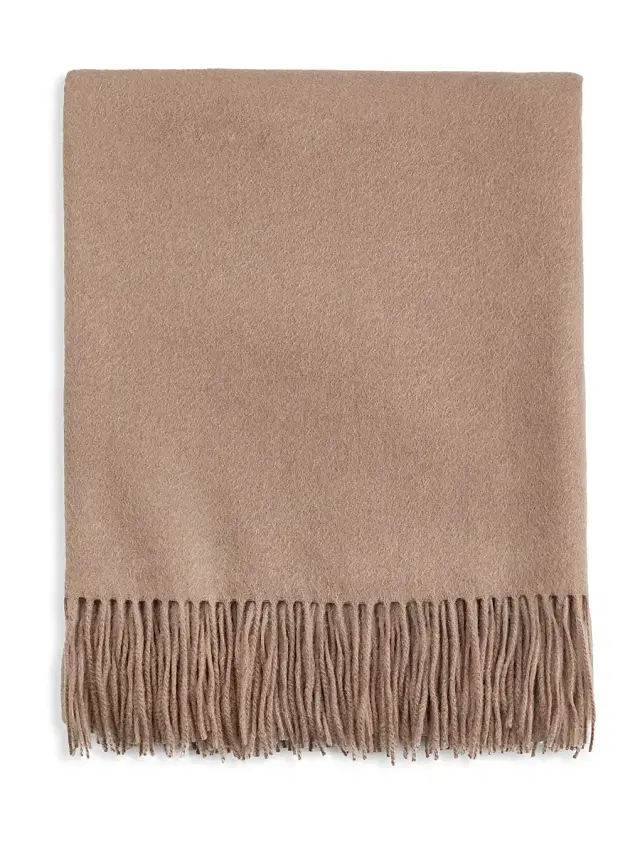 Sofia Cashmere Trentino Cashmere Throw - Medium Beige