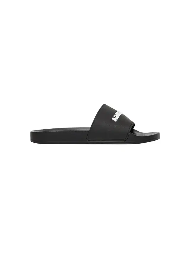 Balenciaga Women's Pool Slide Sandals - Black White